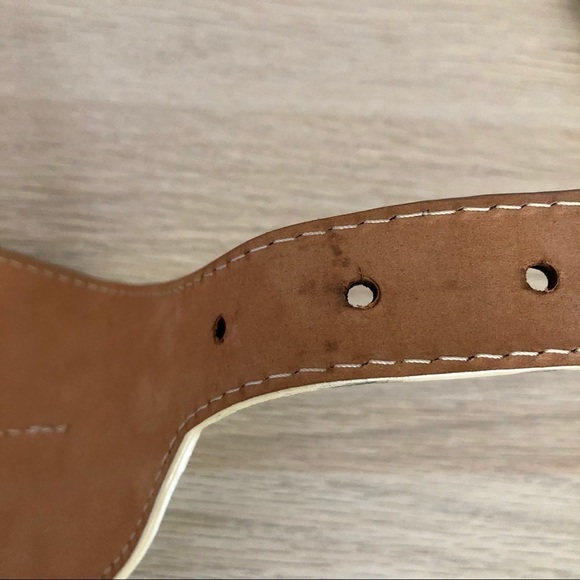 Vintage Tomas Maier Gold Metallic Italian Leather Lips Wide Designer Belt. 38